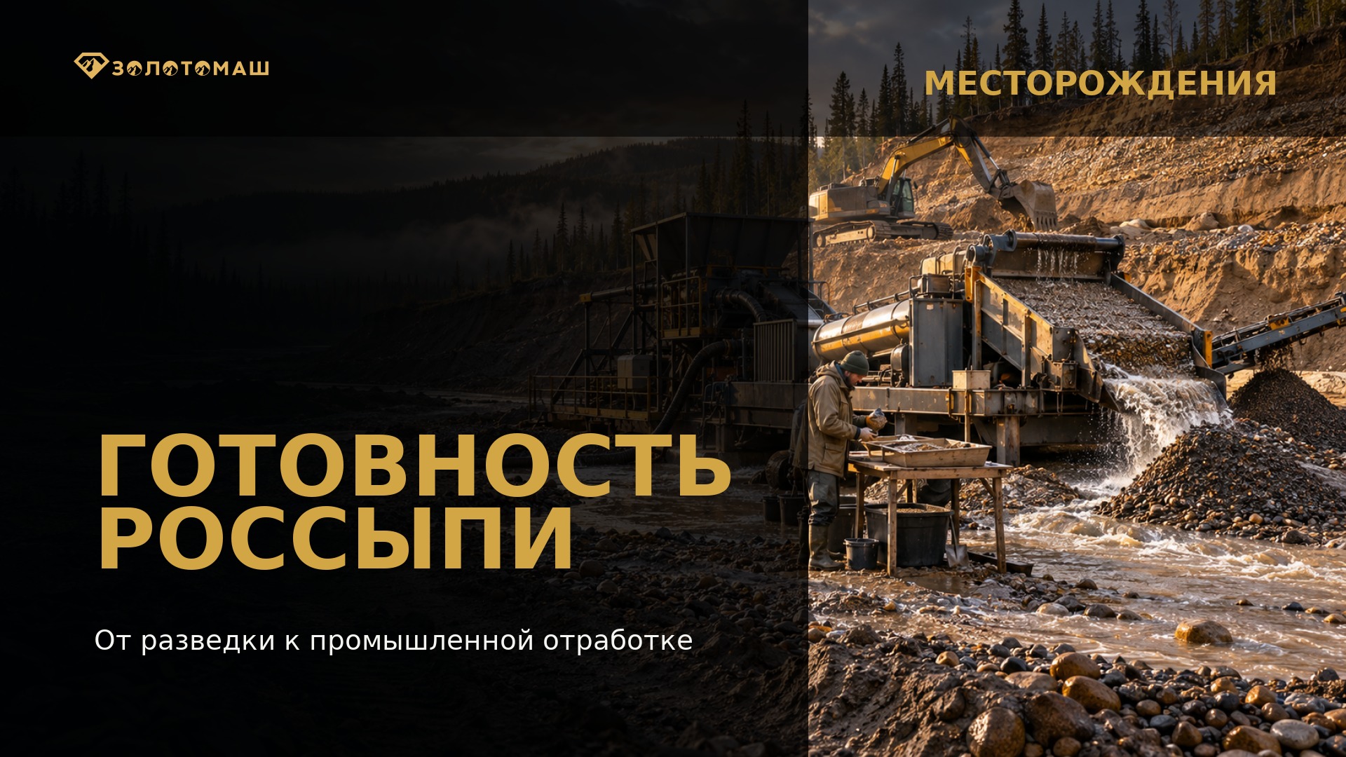 От разведки россыпи к промышленной отработке Промывочный комплекс на участке оценки готовности россыпи к отработке