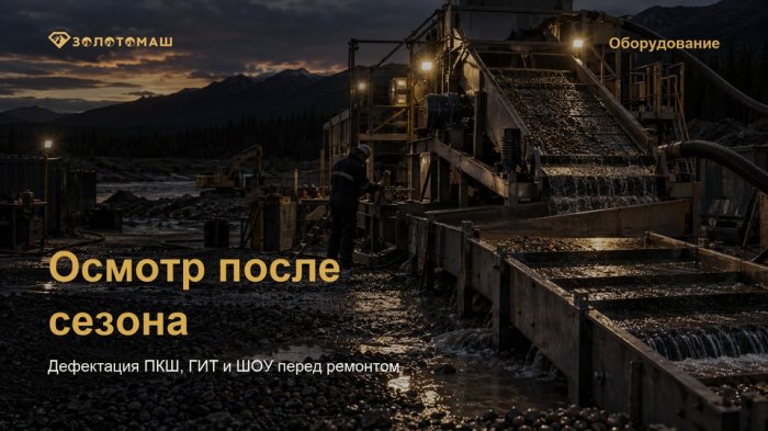 Послесезонный осмотр промывочного комплекса Золотомаш