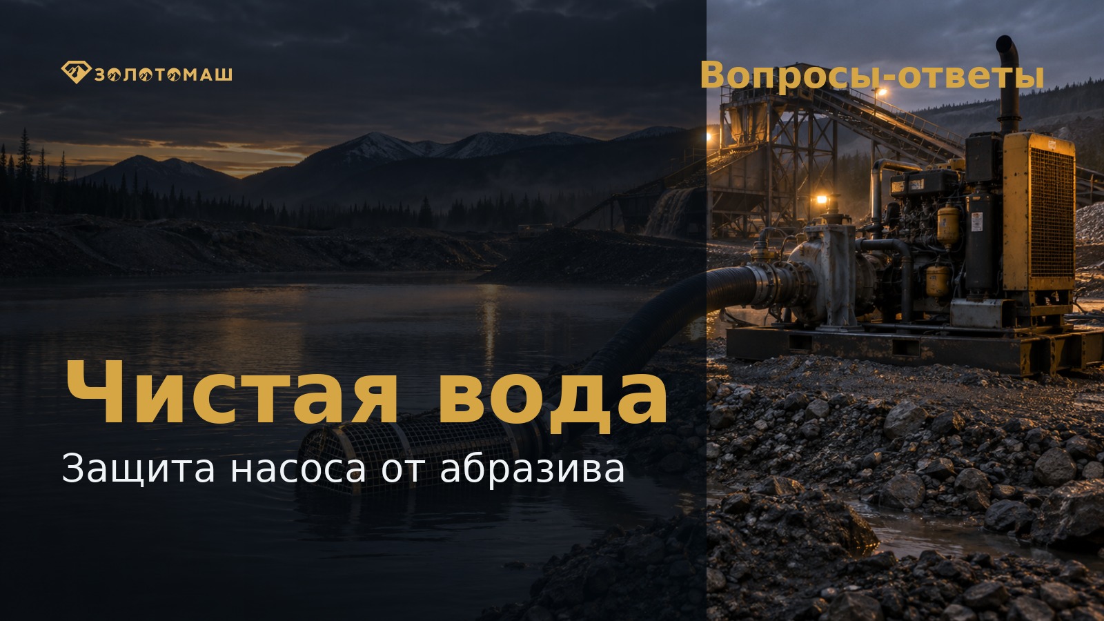 Защищённый водозабор насосной установки Насосная установка и сетчатый водозабор на участке промывки