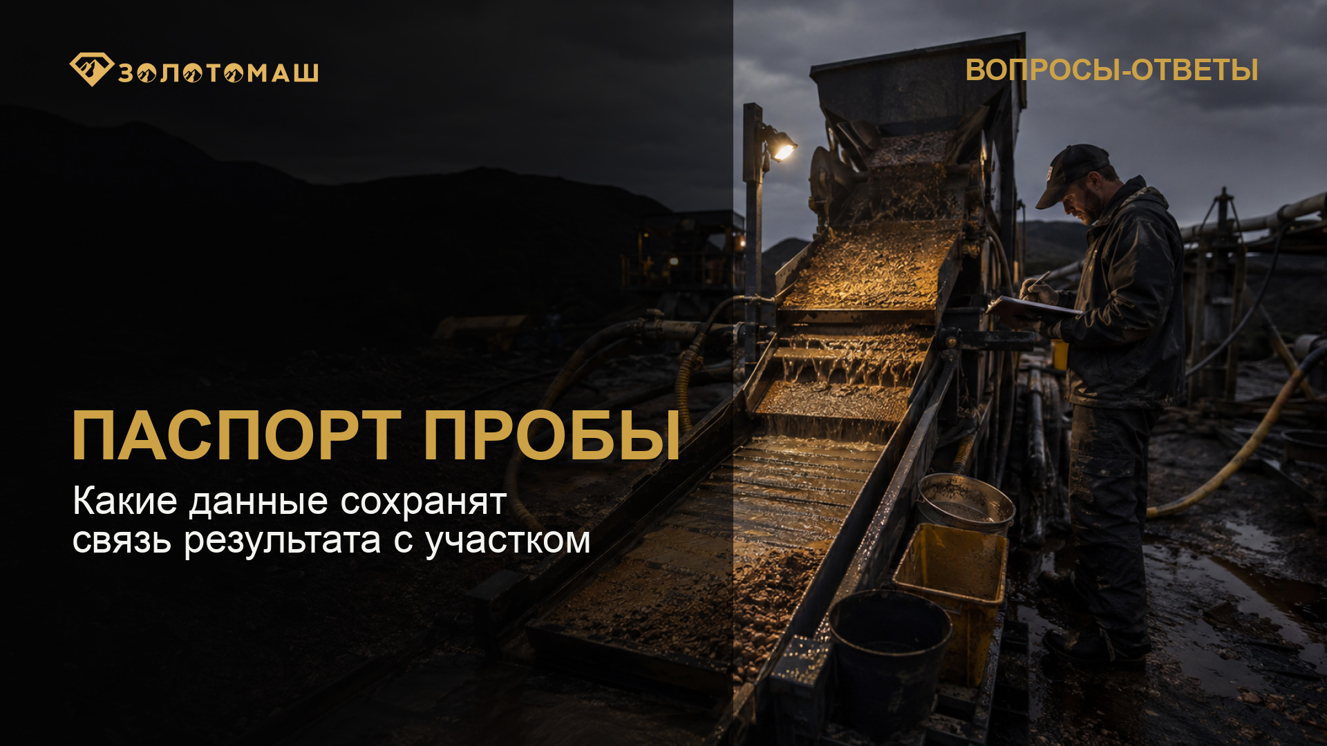 Данные для паспорта технологической пробы Заполнение паспорта технологической пробы рядом с промывочным оборудованием