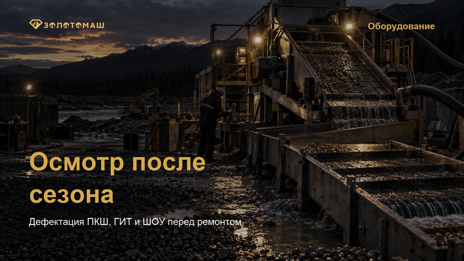 Послесезонный осмотр промывочного комплекса Золотомаш Послесезонный осмотр промывочного комплекса Золотомаш
