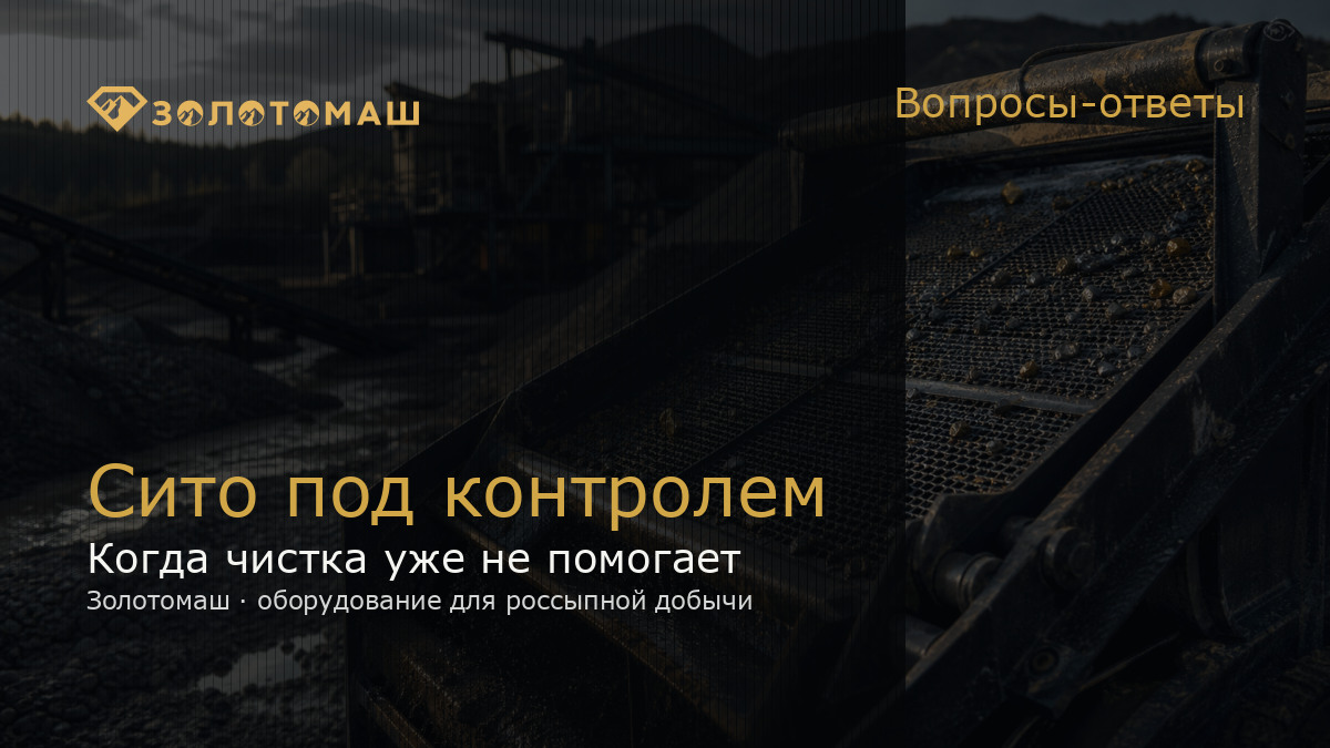 Осмотр сита виброгрохота на промывочном участке
