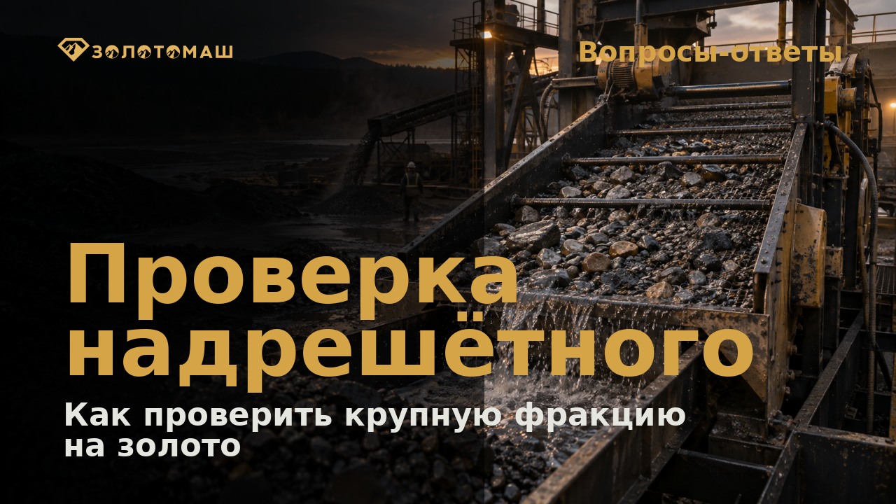 Проверка надрешётного продукта виброгрохота на золото