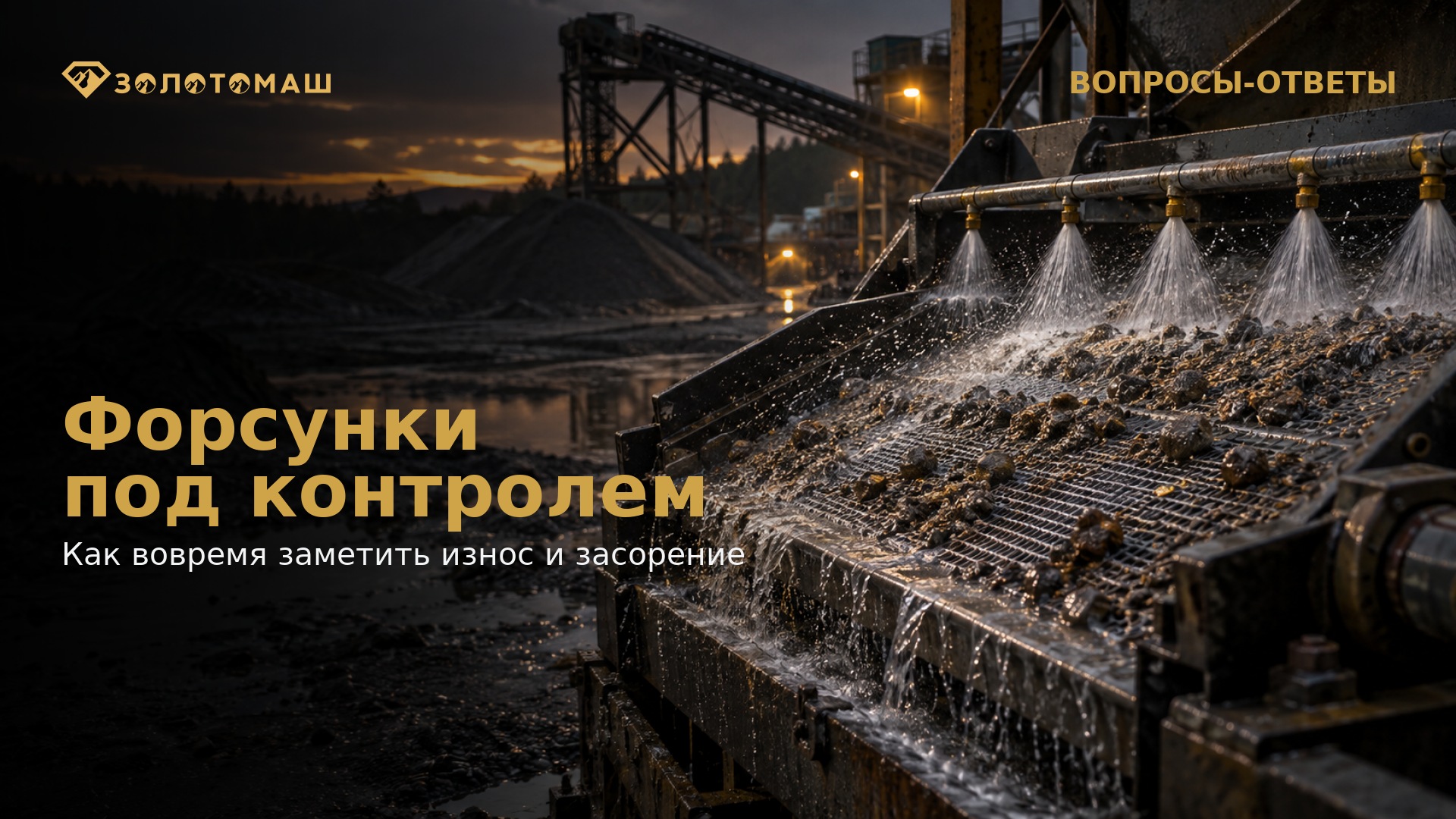 Как проверить форсунки орошения виброгрохота Равномерное орошение сита виброгрохота при промывке песков