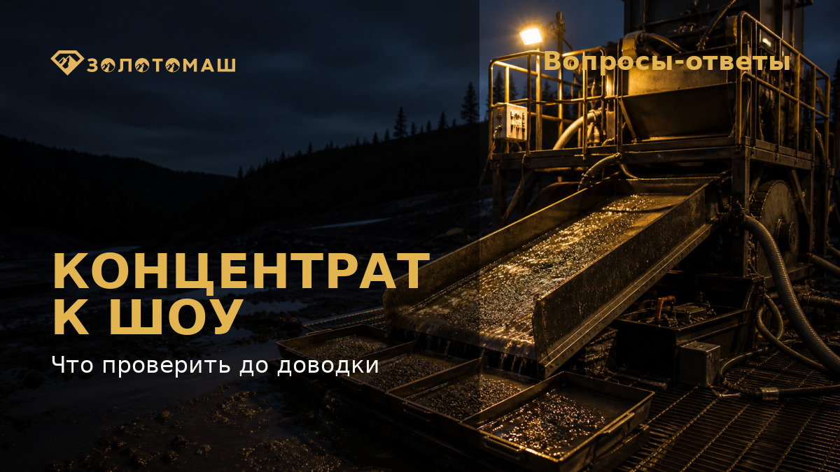 Промывочное оборудование и концентрат перед доводкой на ШОУ