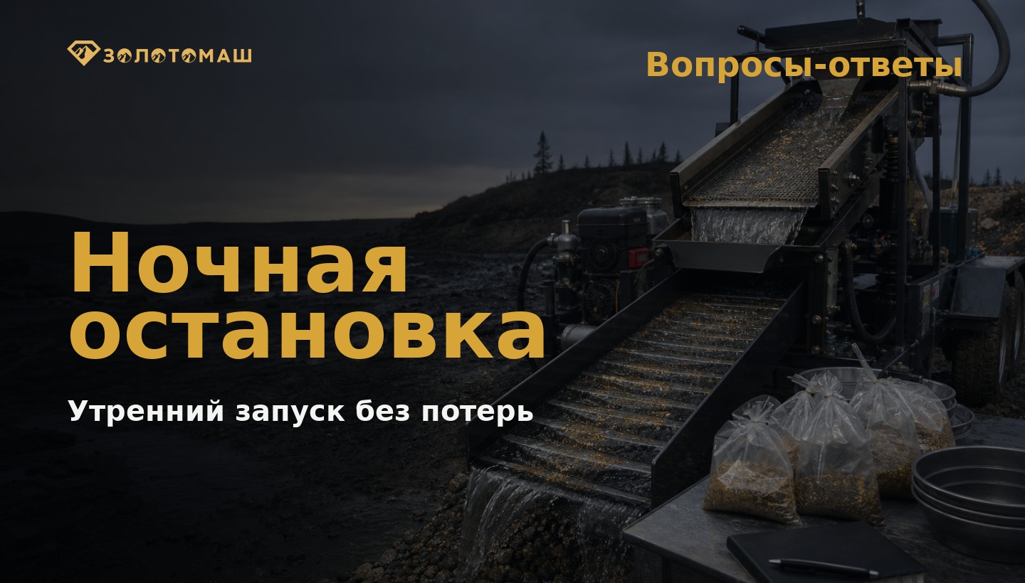 Ночная остановка промывочного прибора перед утренним запуском Ночная остановка промывочного прибора перед утренним запуском