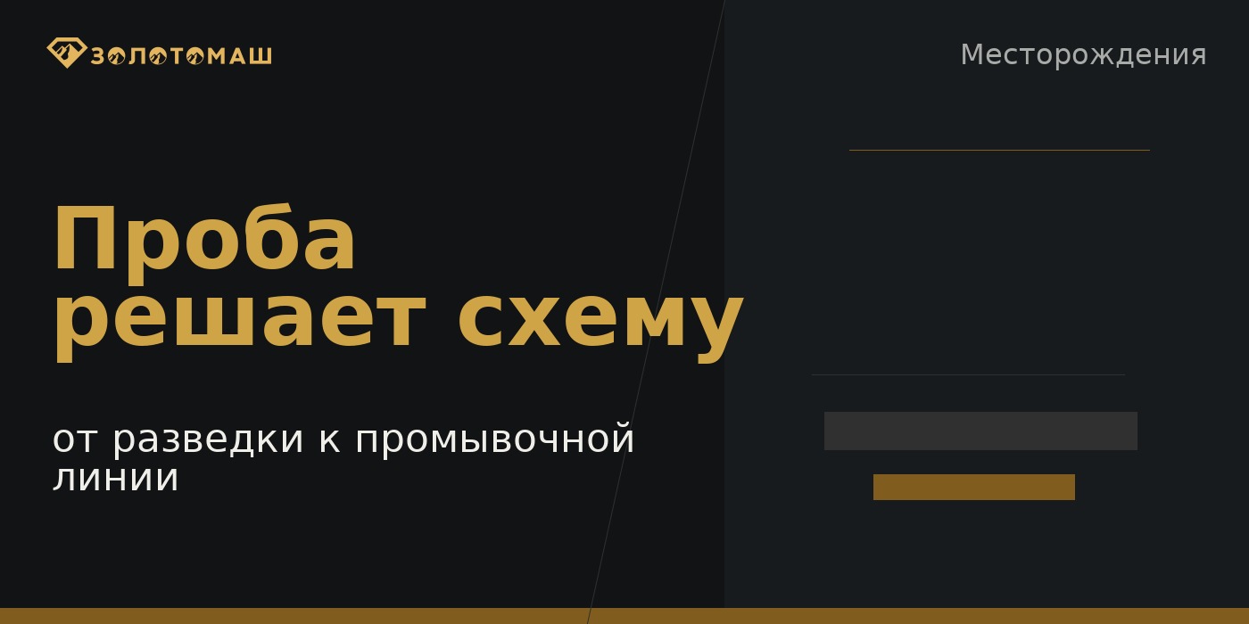 Проба решает схему: от разведки россыпи к промывочной линии Проба решает схему: от разведки россыпи к промывочной линии