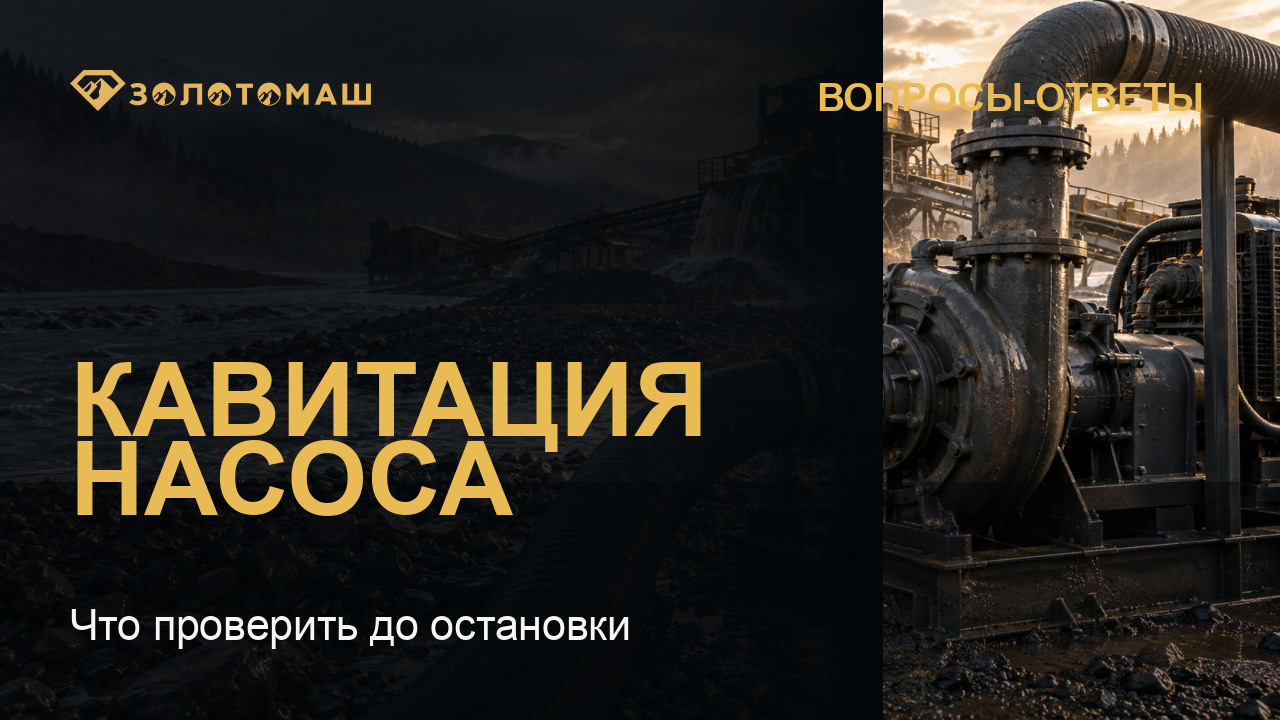 Насосная установка на промывочном участке: проверка признаков кавитации
