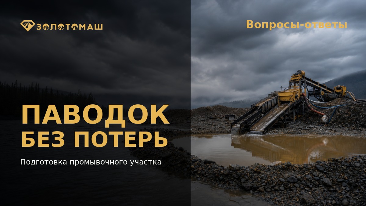 Промывочный участок и отстойник, подготовленные к подъёму воды