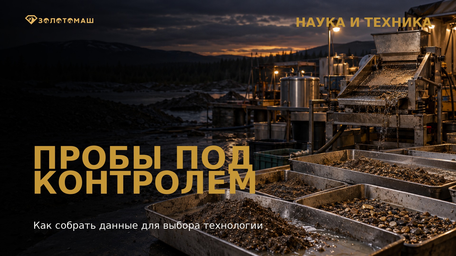Контрольное опробование россыпи для выбора технологии Оборудование и пробы для контрольного опробования россыпи