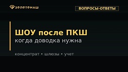 ШОУ после промывочного прибора для доводки концентрата